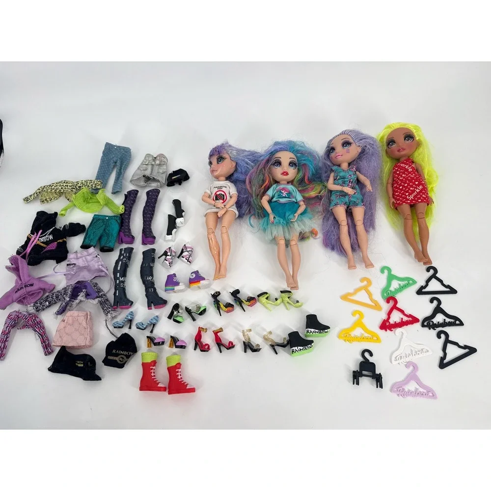 MGA Rainbow High Doll Lot of 4 with Large Clothing Shoes Accessories Collection